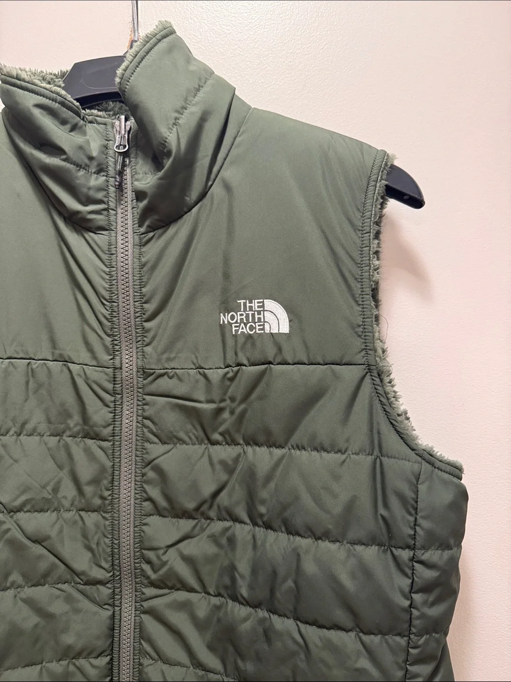 The North Face Olive Quilted Insulated Vest - Reversible - Picture 3 of 10